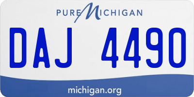 MI license plate DAJ4490