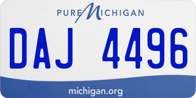 MI license plate DAJ4496
