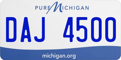 MI license plate DAJ4500