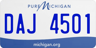 MI license plate DAJ4501