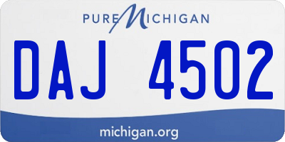 MI license plate DAJ4502