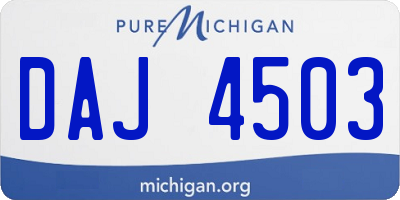 MI license plate DAJ4503