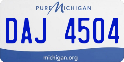 MI license plate DAJ4504