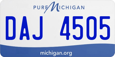 MI license plate DAJ4505