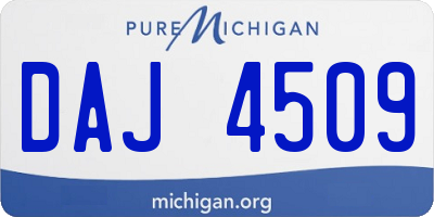 MI license plate DAJ4509