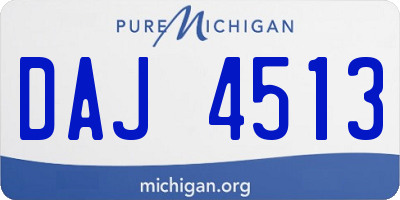 MI license plate DAJ4513