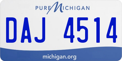 MI license plate DAJ4514