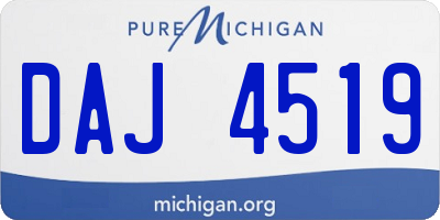 MI license plate DAJ4519