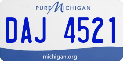 MI license plate DAJ4521