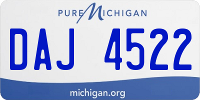 MI license plate DAJ4522
