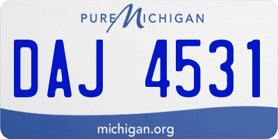 MI license plate DAJ4531