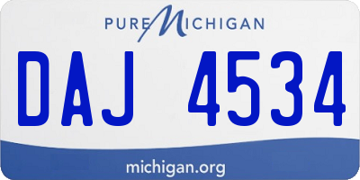 MI license plate DAJ4534