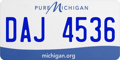 MI license plate DAJ4536