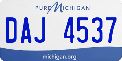 MI license plate DAJ4537