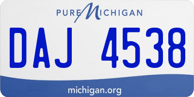 MI license plate DAJ4538