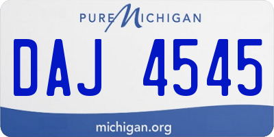 MI license plate DAJ4545