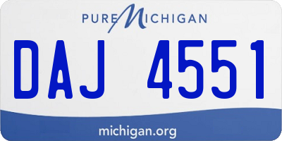 MI license plate DAJ4551