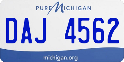 MI license plate DAJ4562