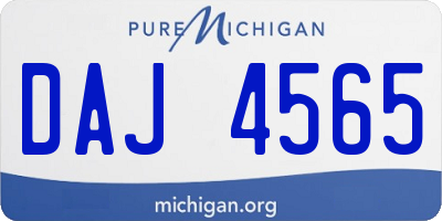 MI license plate DAJ4565