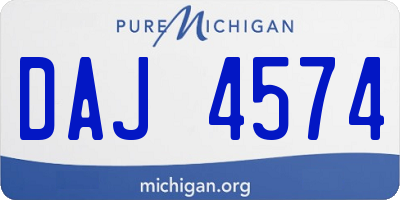 MI license plate DAJ4574