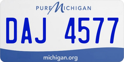 MI license plate DAJ4577