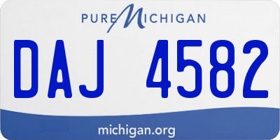 MI license plate DAJ4582