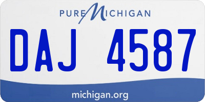 MI license plate DAJ4587