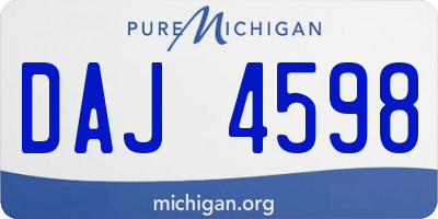 MI license plate DAJ4598