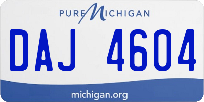 MI license plate DAJ4604