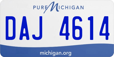 MI license plate DAJ4614