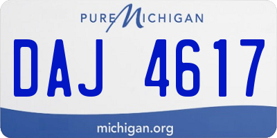 MI license plate DAJ4617
