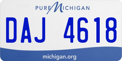 MI license plate DAJ4618