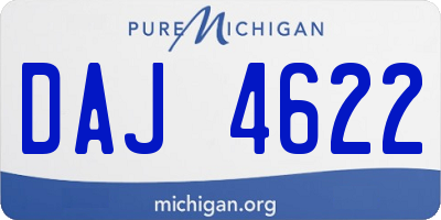 MI license plate DAJ4622