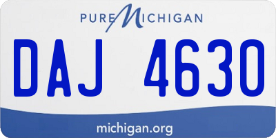 MI license plate DAJ4630