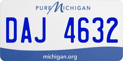 MI license plate DAJ4632