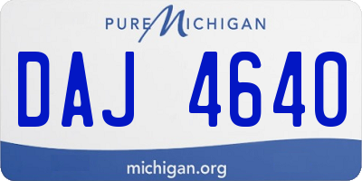 MI license plate DAJ4640