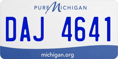 MI license plate DAJ4641