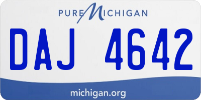 MI license plate DAJ4642