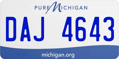 MI license plate DAJ4643