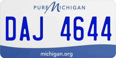 MI license plate DAJ4644