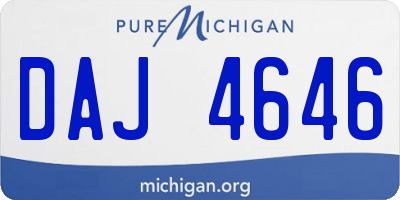 MI license plate DAJ4646