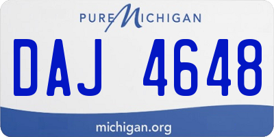 MI license plate DAJ4648