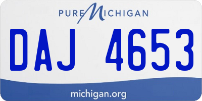 MI license plate DAJ4653