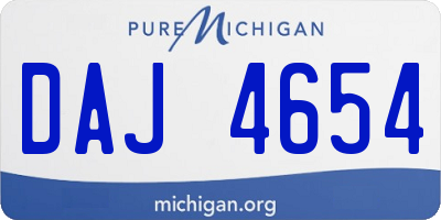 MI license plate DAJ4654