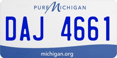 MI license plate DAJ4661