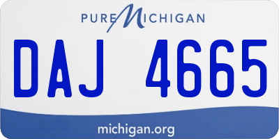 MI license plate DAJ4665