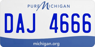 MI license plate DAJ4666