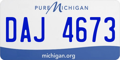 MI license plate DAJ4673