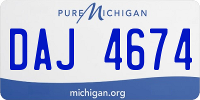 MI license plate DAJ4674