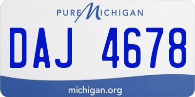 MI license plate DAJ4678